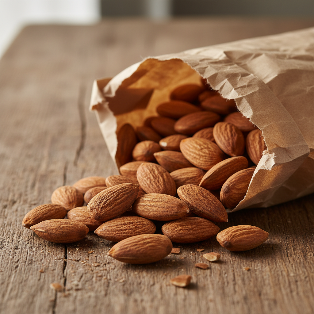 Almendras con piel en bolsa kraft