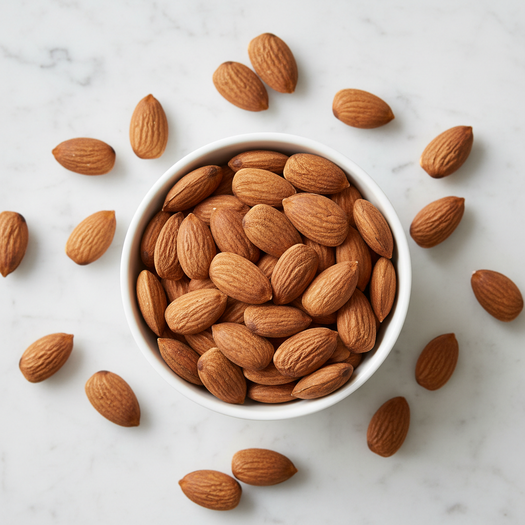 Almendras con piel en bowl